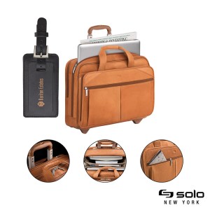 Solo New York Walker Leather Rolling Case 1 Solo New York Walker Leather Rolling Case 1