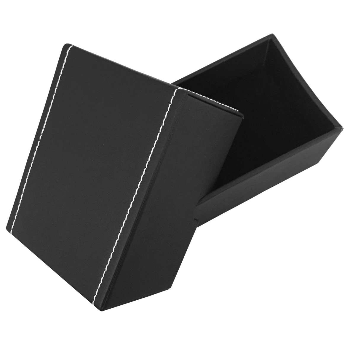 Black Leatherette 2-Piece Gift Box 1 Black Leatherette 2-Piece Gift Box 1