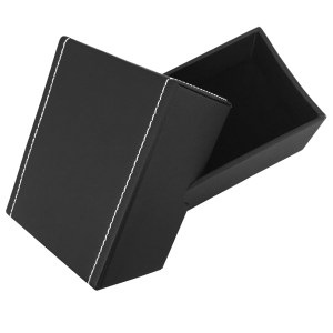 Black Leatherette 2-Piece Gift Box 1 Black Leatherette 2-Piece Gift Box 1