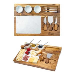 Milton 11-Piece Acacia Wood Cheese Set 1 Milton 11-Piece Acacia Wood Cheese Set 1