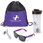 Athletic 4-Piece Fitness Gift Set - Purple Athletic 4-Piece Fitness Gift Set - Purple