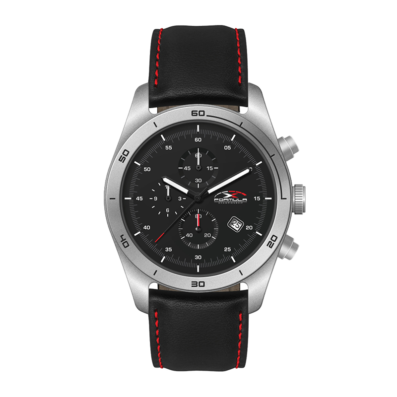 Wc6506 42mm Steel Matte Silver Case, Chronograph Mvmt, Black Dial, Dte Display, Leather Strap, Flat 1 Wc6506 42mm Steel Matte Silver Case, Chronograph Mvmt, Black Dial, Dte Display, Leather Strap, Flat 1