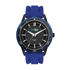 Wc9266 43.5mm Metal Black Case, 3 Hand Mvmt, Black Dial, Blue Ring, Silicone Strap, Flat Mineral Cry 1 Wc9266 43.5mm Metal Black Case, 3 Hand Mvmt, Black Dial, Blue Ring, Silicone Strap, Flat Mineral Cry 1