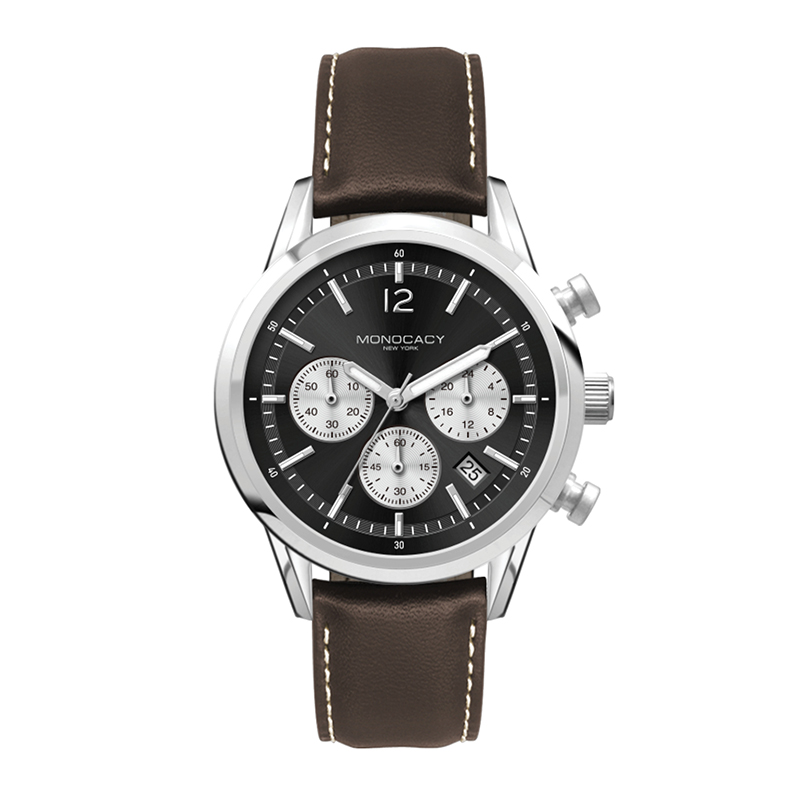 Wc3055 34mm Steel Silver Case, Chronograph Mvmt, Black Dial, Dte Display, Leather Strap, Flat Minera 1 Wc3055 34mm Steel Silver Case, Chronograph Mvmt, Black Dial, Dte Display, Leather Strap, Flat Minera 1