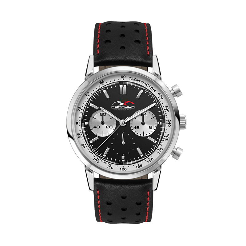 Wc5594 42mm Metal Silver Case, Chronograph Mvmt, Black Dial, Leather Strap, Flat Mineral Crystal, 3 1 Wc5594 42mm Metal Silver Case, Chronograph Mvmt, Black Dial, Leather Strap, Flat Mineral Crystal, 3 1