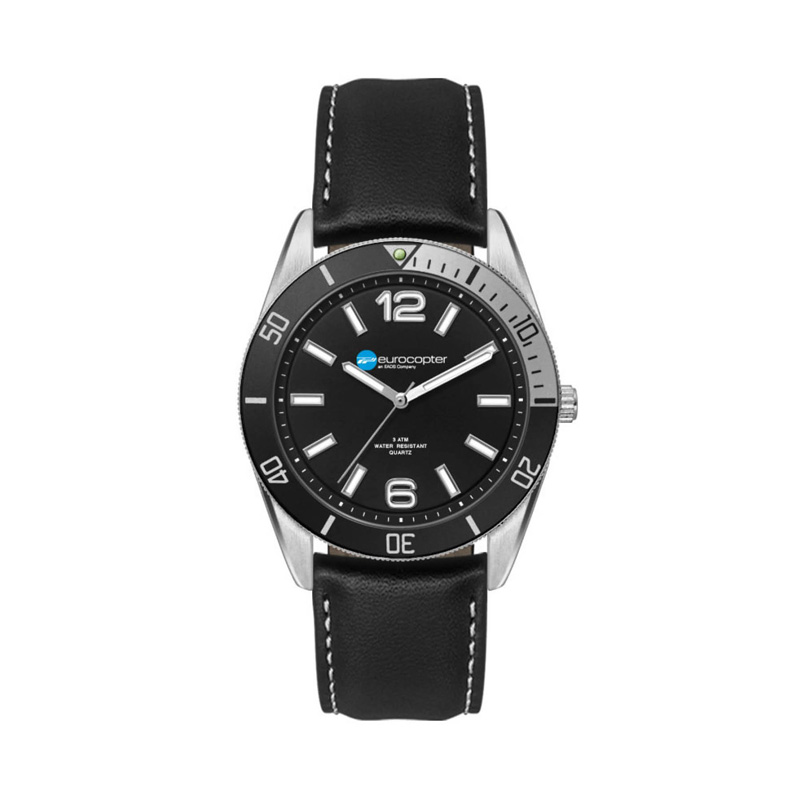 34mm, Silver Metal Case, Bk Bezel, 3-Hand Mvt 1 34mm, Silver Metal Case, Bk Bezel, 3-Hand Mvt 1