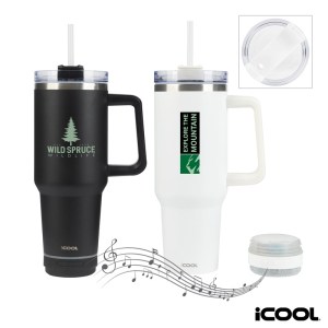 iCOOL Borrego 40 oz. Double Wall, Stainless Steel Travel Mug with Speaker 1 iCOOL Borrego 40 oz. Double Wall, Stainless Steel Travel Mug with Speaker 1