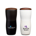 Tarrazu 12 oz. Double Wall Ceramic Tumbler w/ Wood Lid 1 Tarrazu 12 oz. Double Wall Ceramic Tumbler w/ Wood Lid 1