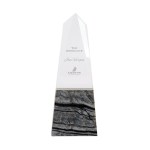 Deneb Crystal Obelisk with Marble Base 1 Deneb Crystal Obelisk with Marble Base 1