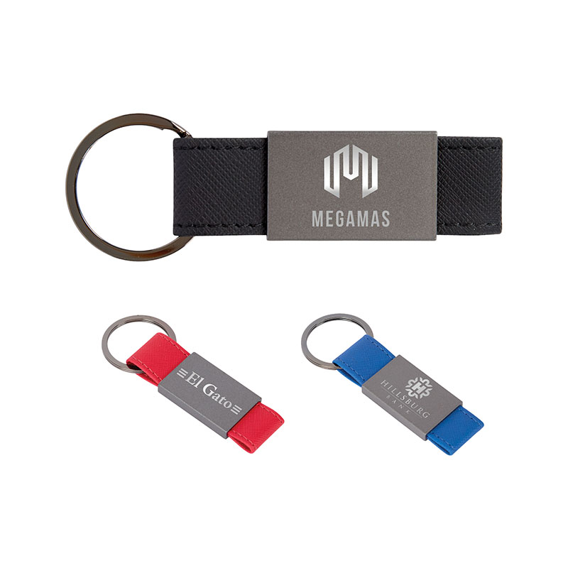Boyd Aluminum & Leatherette Keyring 1