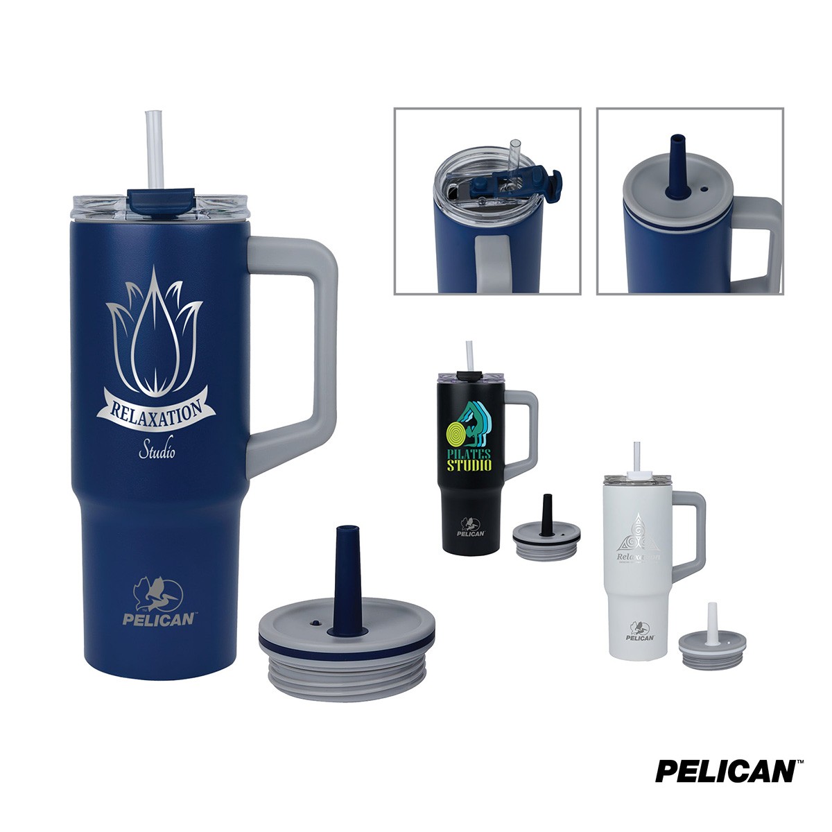 Pelican Dayventure 24 oz. Recycled Double Wall Stainless Steel Double Lid Travel Tumbler 1