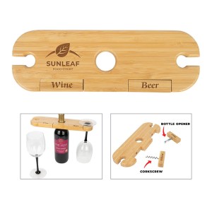 Temecula 3-Piece Bamboo Wine Caddy 1 Temecula 3-Piece Bamboo Wine Caddy 1