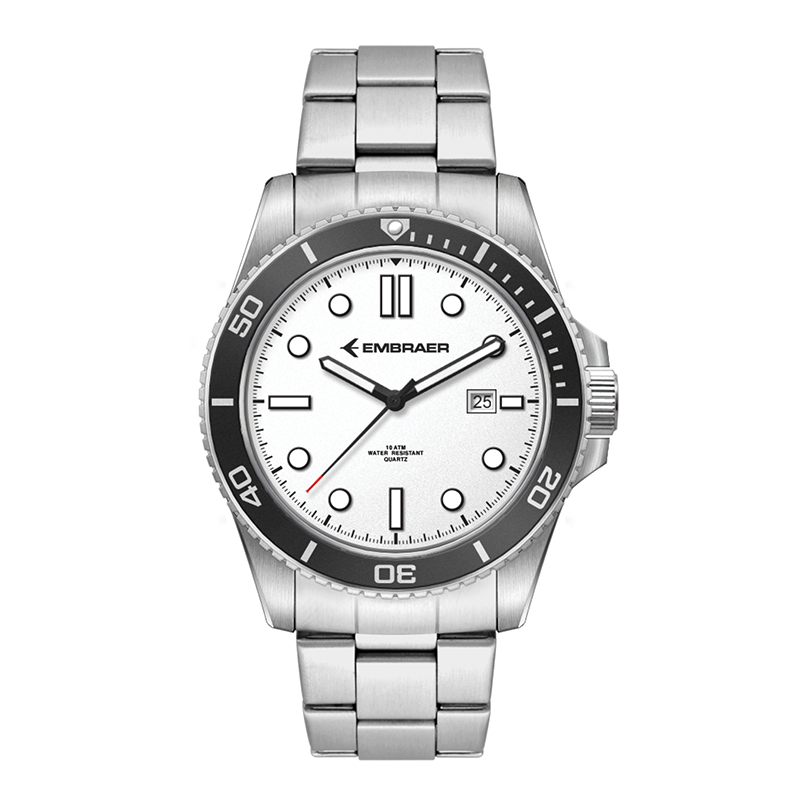 Wc5258 42.5mm Steel Silver Case, 3 Hand Mvmt, White Dial, Dte Display, Bk Rotating Bezel, Silver Bra 1 Wc5258 42.5mm Steel Silver Case, 3 Hand Mvmt, White Dial, Dte Display, Bk Rotating Bezel, Silver Bra 1