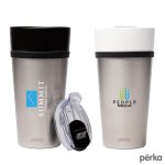 Perka Linden 14 oz. Double Wall Ceramic Tumbler w/ Stainless Steel Outer 1 Perka Linden 14 oz. Double Wall Ceramic Tumbler w/ Stainless Steel Outer 1