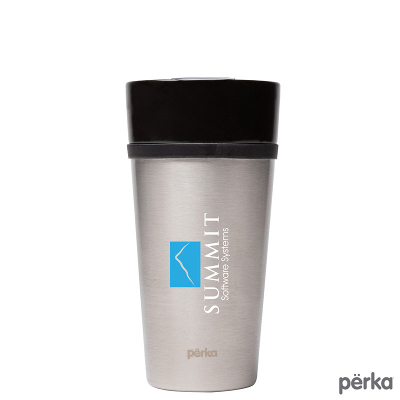 Perka Linden 14 oz. Double Wall Ceramic Tumbler w/ Stainless Steel Outer 1