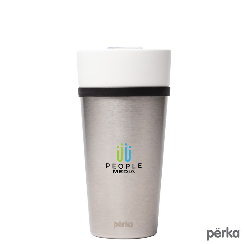 Perka Linden 14 oz. Double Wall Ceramic Tumbler w/ Stainless Steel Outer 1
