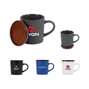 Copenhagen 16 oz. Ceramic Mug w/ Wood Lid 1 Copenhagen 16 oz. Ceramic Mug w/ Wood Lid 1