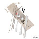 Perka Castellana 6-Piece Steel Straw & Utensil Set 1 Perka Castellana 6-Piece Steel Straw & Utensil Set 1