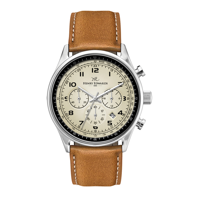 Wc3002 41mm Steel Silver Case, Chronograph Mvmt, Beige Dial, Dte Display, Leather Strap, Dome Minera 1 Wc3002 41mm Steel Silver Case, Chronograph Mvmt, Beige Dial, Dte Display, Leather Strap, Dome Minera 1