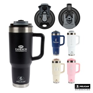 Pelican Porter Dual 40 oz. Dual Lid, Recycled Double Wall Stainless Steel Travel Tumbler 1 Pelican Porter Dual 40 oz. Dual Lid, Recycled Double Wall Stainless Steel Travel Tumbler 1