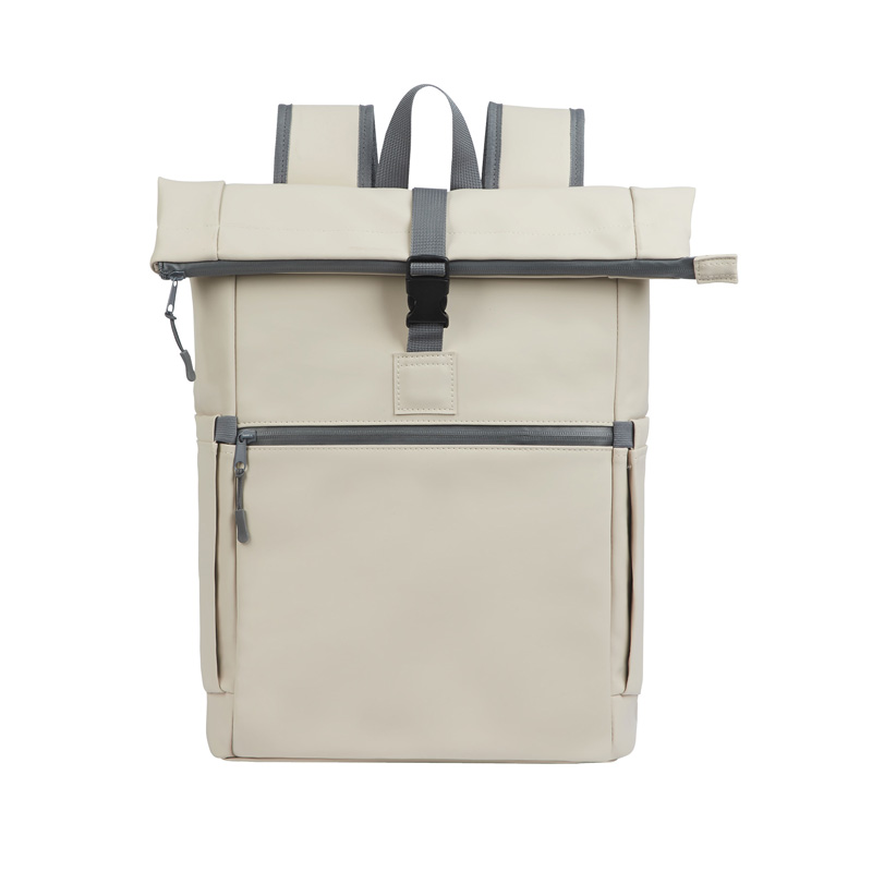 Casey PU Roll-Top Laptop Backpack 1
