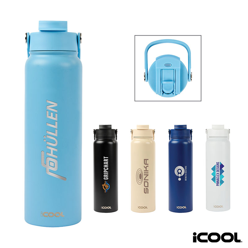iCOOL Glenwood 35 oz. Double Wall, Recycled Stainless Steel Water Bottle 1