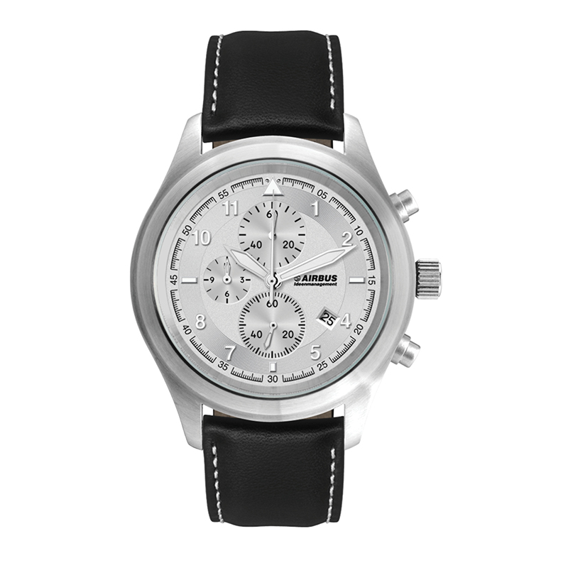 Wc3092 44mm Steel Matte Silver Case, Chronograph Mvmt, Silver Dial, Dte Display, Leather Strap, Flat 1 Wc3092 44mm Steel Matte Silver Case, Chronograph Mvmt, Silver Dial, Dte Display, Leather Strap, Flat 1