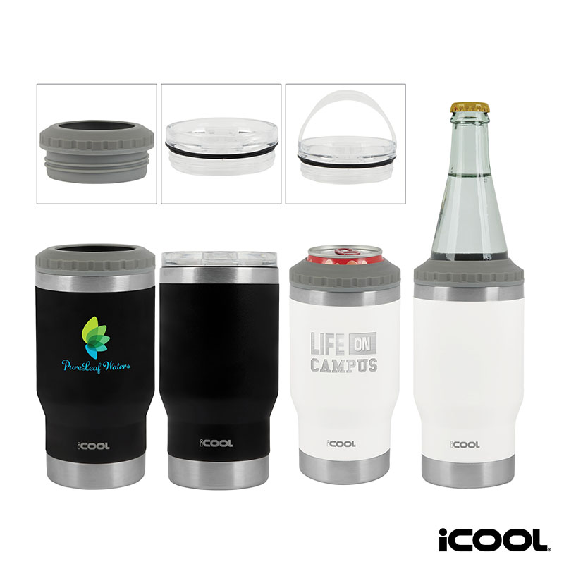 iCOOL Oswego 14 oz. Double Wall Stainless Steel Can Cooler / Tumbler 1