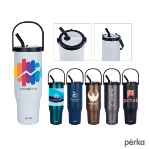 Perka Reginald 30oz. Recycled Vacuum Insulated Travel Tumbler 1 Perka Reginald 30oz. Recycled Vacuum Insulated Travel Tumbler 1