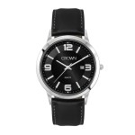 Wc4216 43mm Steel Silver Case, 3 Hand Mvmt, Black Dial, Dte Display, Leather Strap, Flat Mineral Cry 2 Wc4216 43mm Steel Silver Case, 3 Hand Mvmt, Black Dial, Dte Display, Leather Strap, Flat Mineral Cry 2