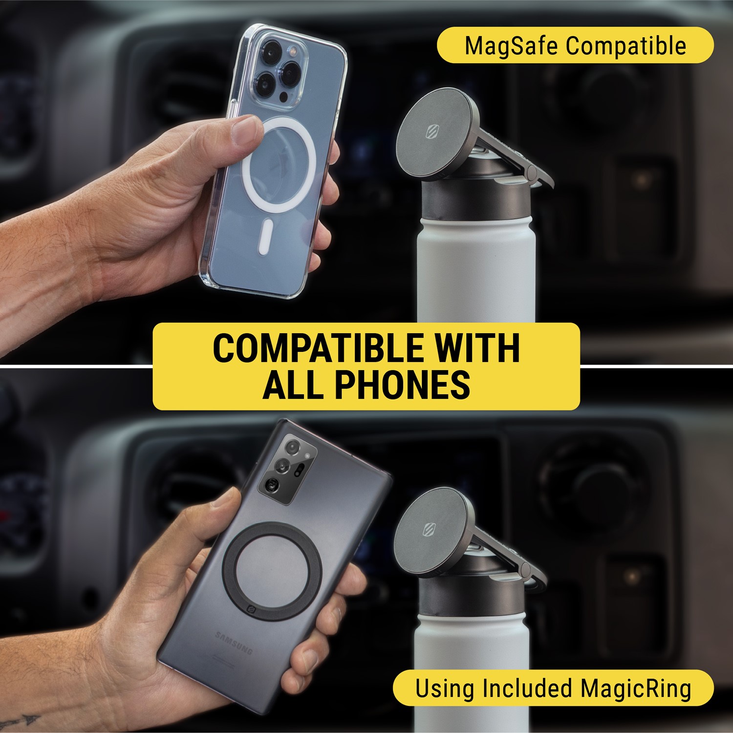Scosche® MagicMount? Flask 22 oz. Insulated Bottle With Phone Mount 1