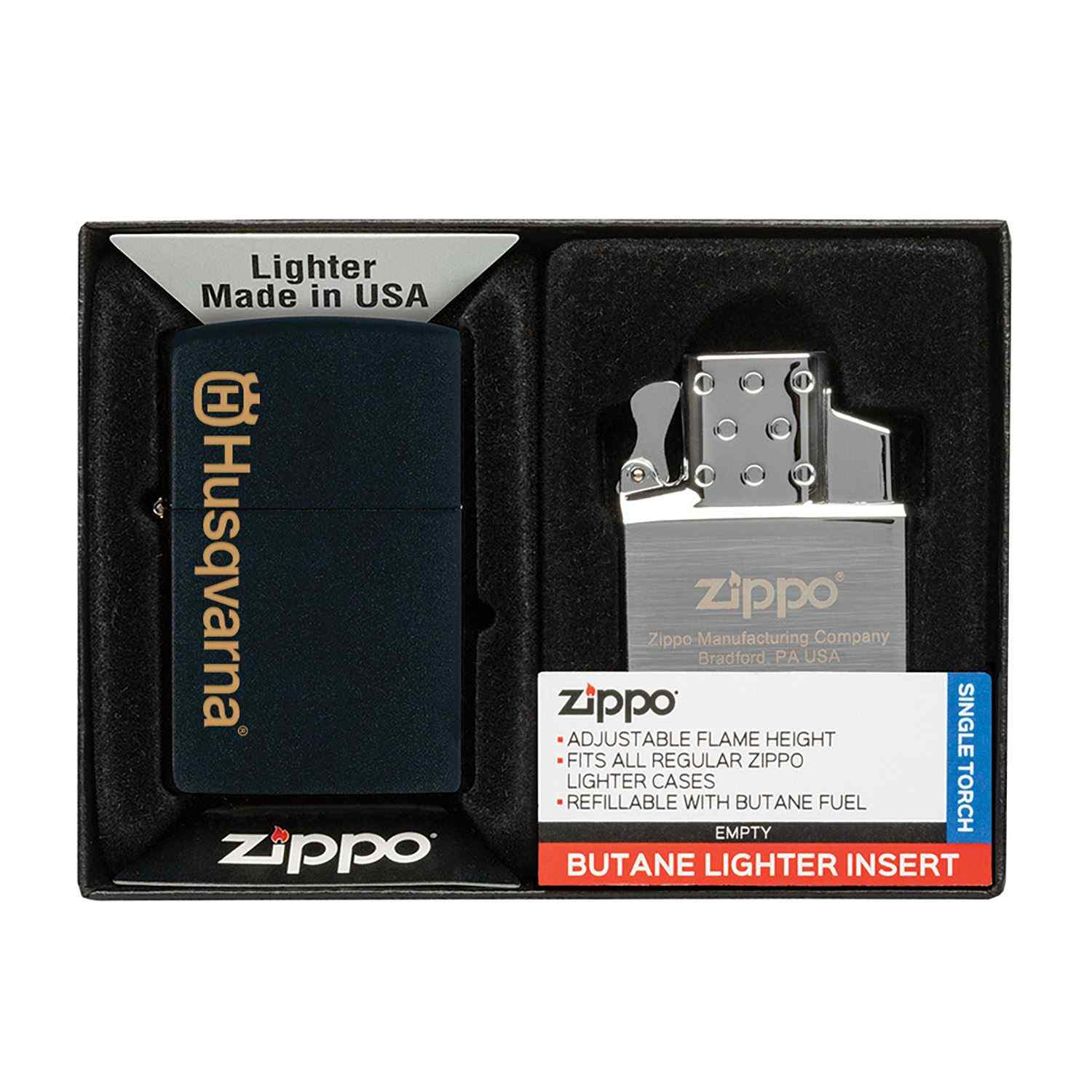 Matte Zippo® Lighter & Single Butane Insert Gift Set 1