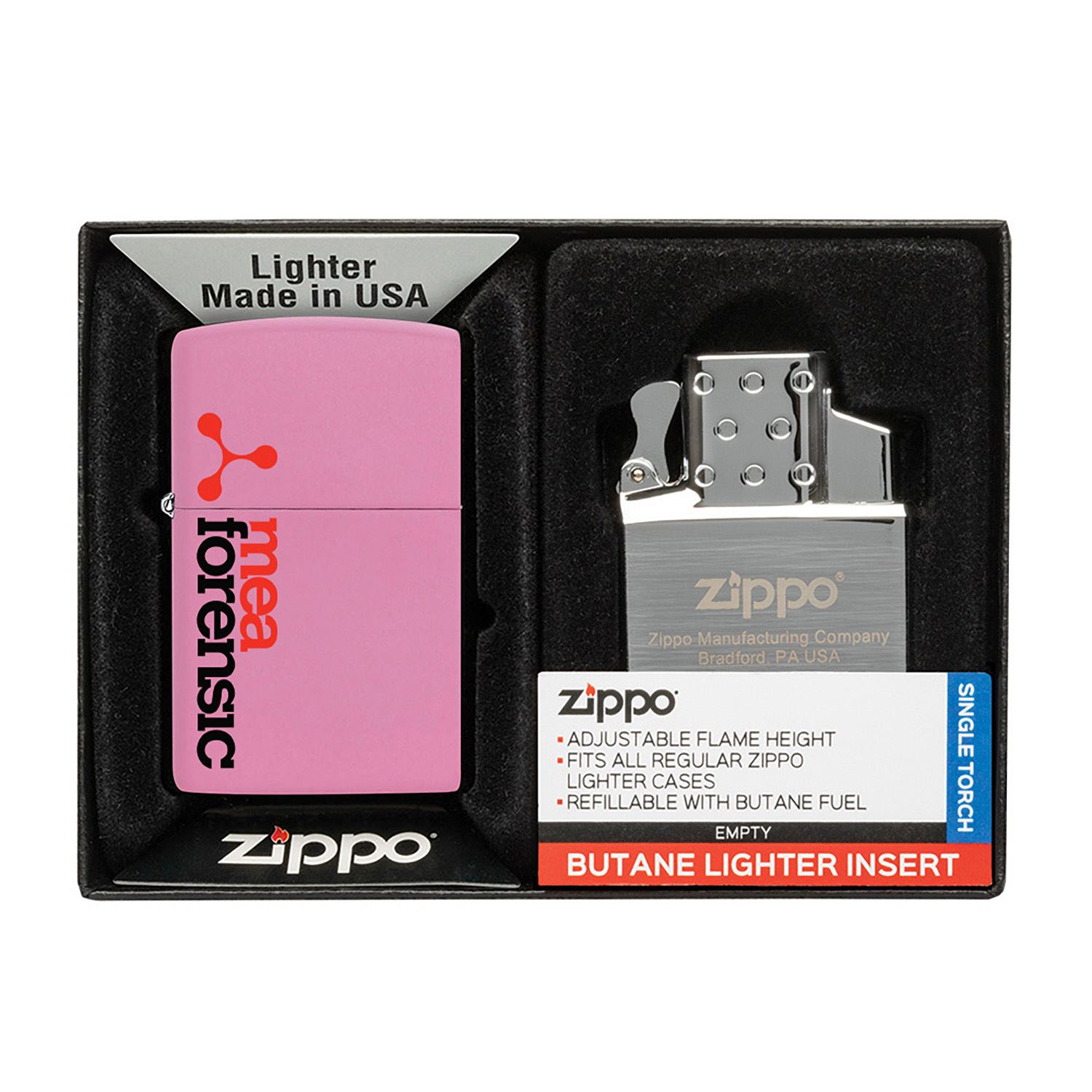 Matte Zippo® Lighter & Single Butane Insert Gift Set 1
