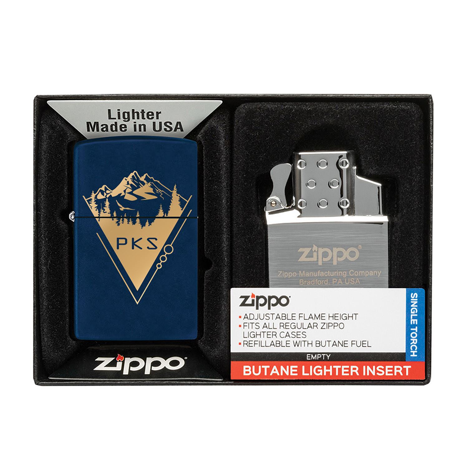 Matte Zippo® Lighter & Single Butane Insert Gift Set 1