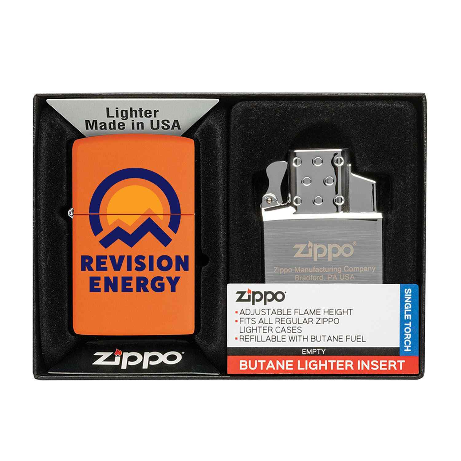 Matte Zippo® Lighter & Single Butane Insert Gift Set 1