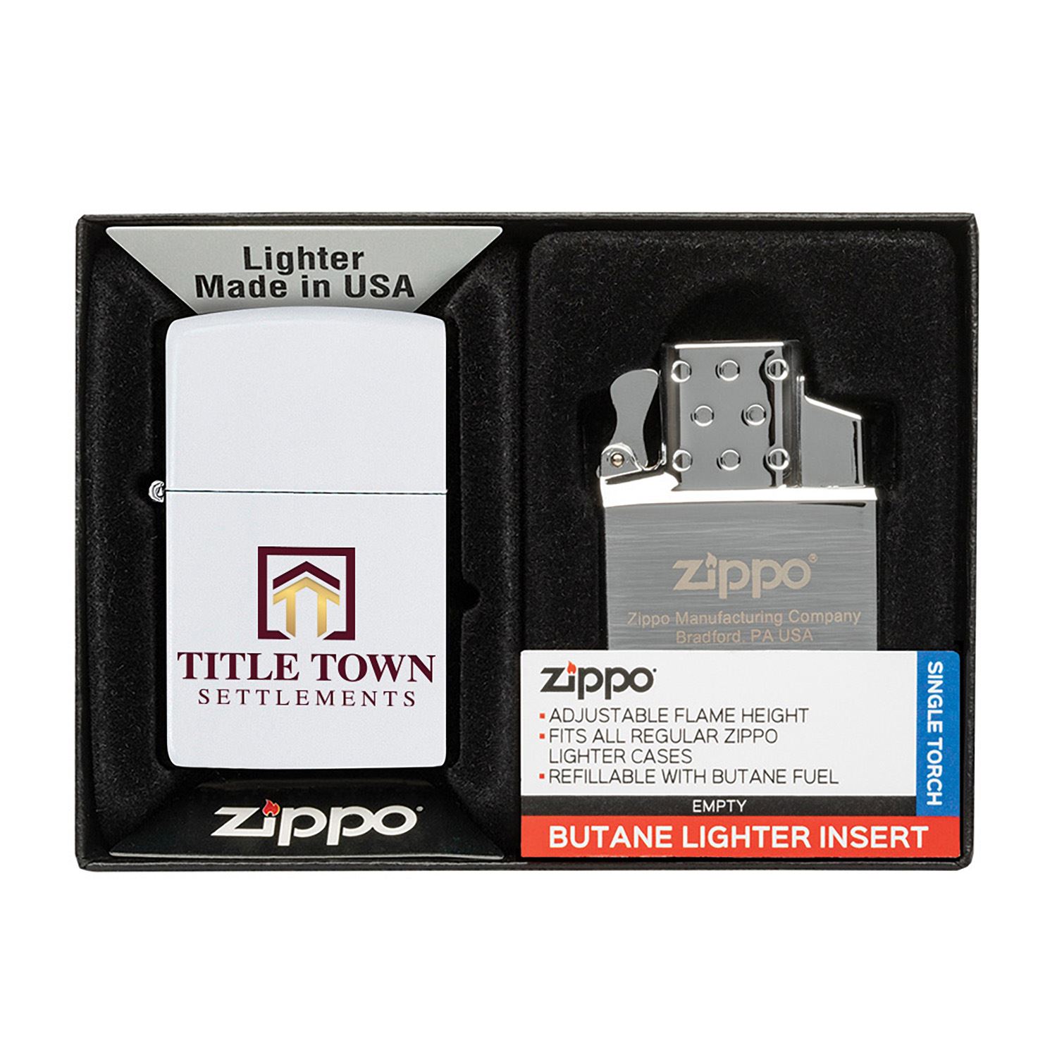 Matte Zippo® Lighter & Single Butane Insert Gift Set 1