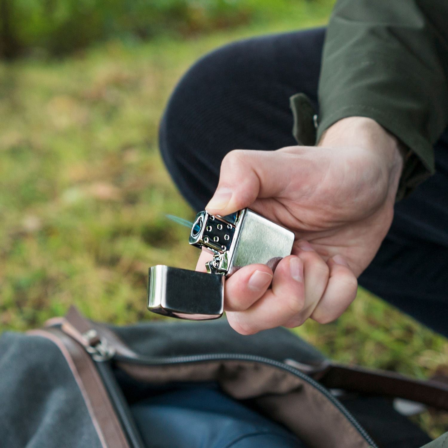 Matte Zippo® Lighter & Single Butane Insert Gift Set 1