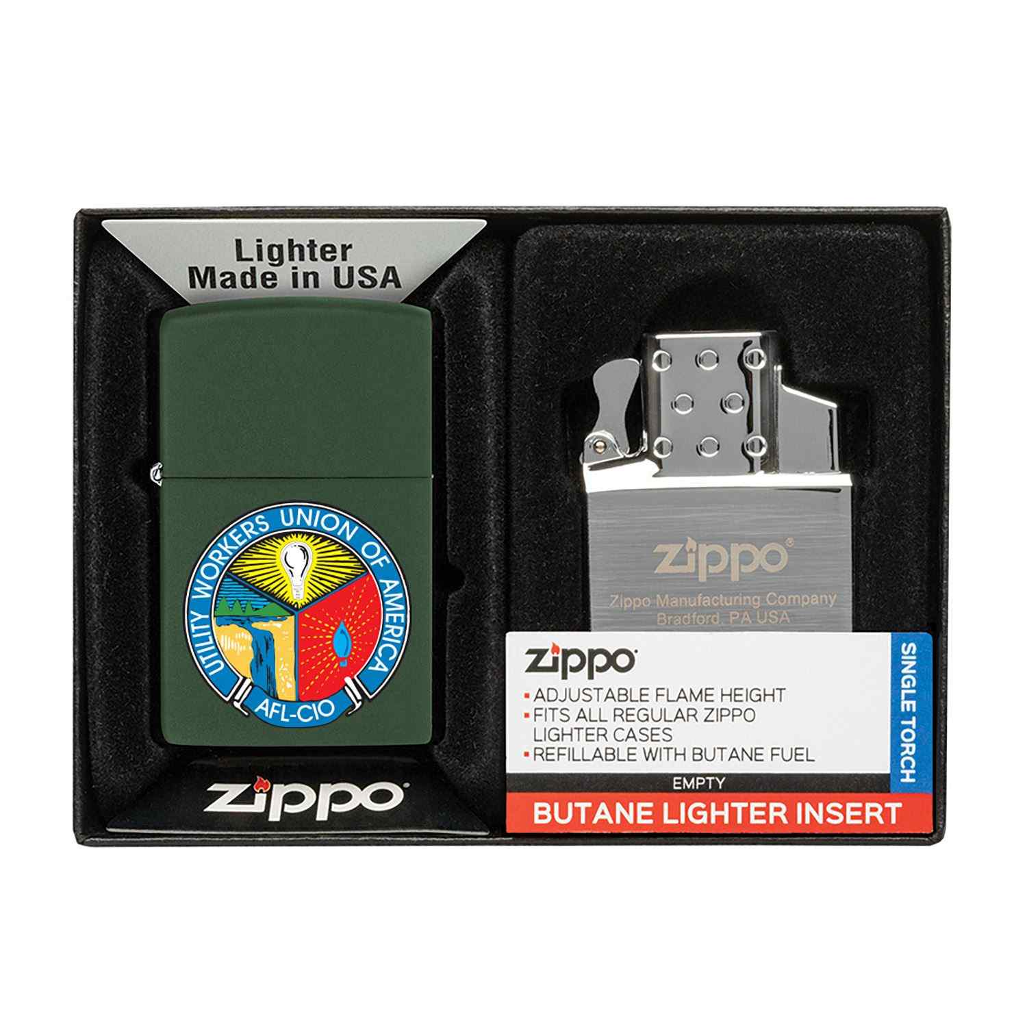Matte Zippo® Lighter & Single Butane Insert Gift Set 1