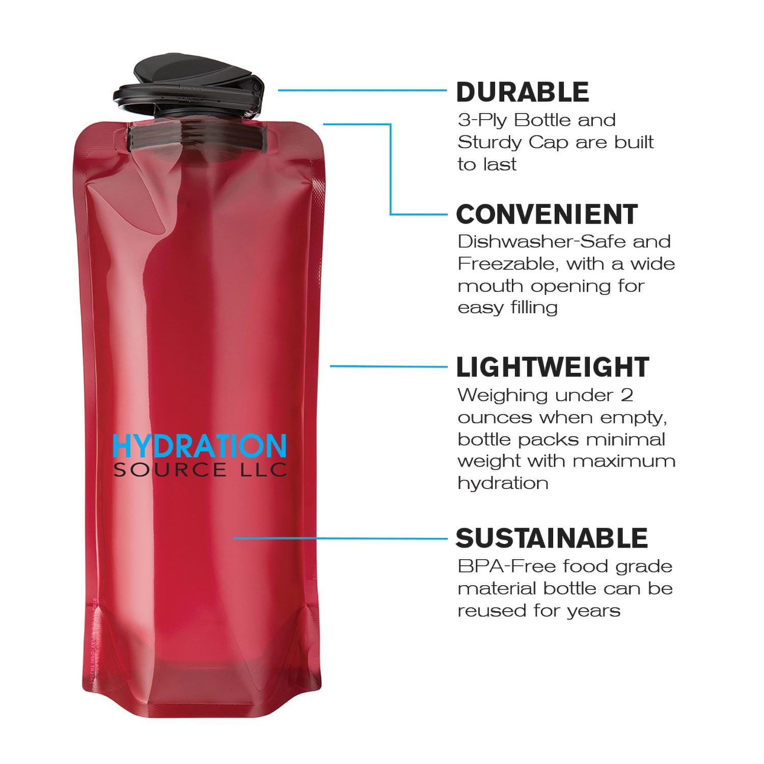 Vapur® Eclipse Folding Anti-Bottle 1L 1