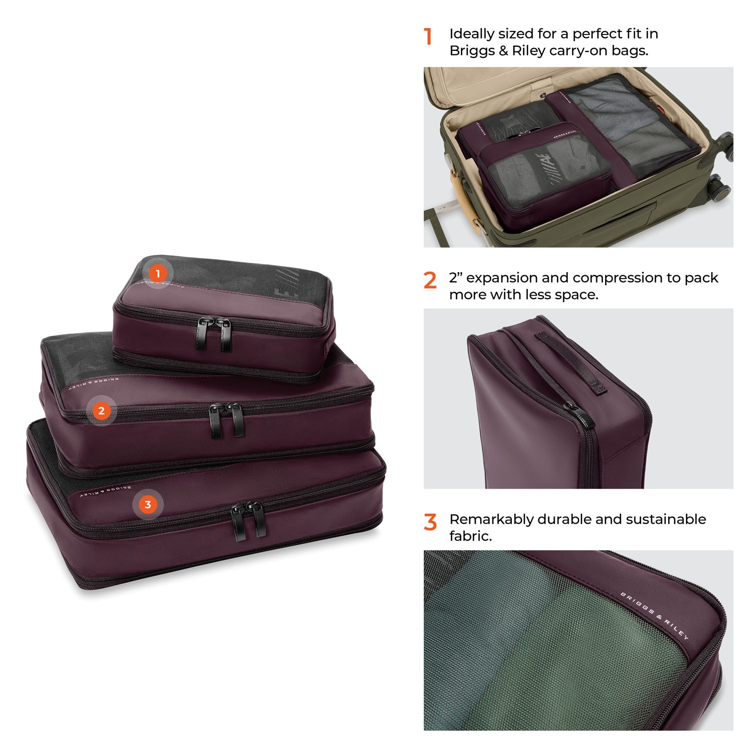 Briggs & Riley® Carry-On Compression Packing Cube Set 1