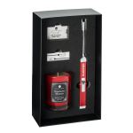 Zippo® Candy Apple Red Rechargeable Candle Lighter & 8 oz Cranberry Mimosa Candle Gift Set - Packaging Angled Zippo® Candy Apple Red Rechargeable Candle Lighter & 8 oz Cranberry Mimosa Candle Gift Set - Packaging Angled