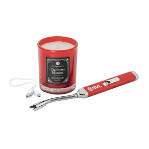 Zippo® Candy Apple Red Rechargeable Candle Lighter & 8 oz Cranberry Mimosa Candle Gift Set 1 Zippo® Candy Apple Red Rechargeable Candle Lighter & 8 oz Cranberry Mimosa Candle Gift Set 1