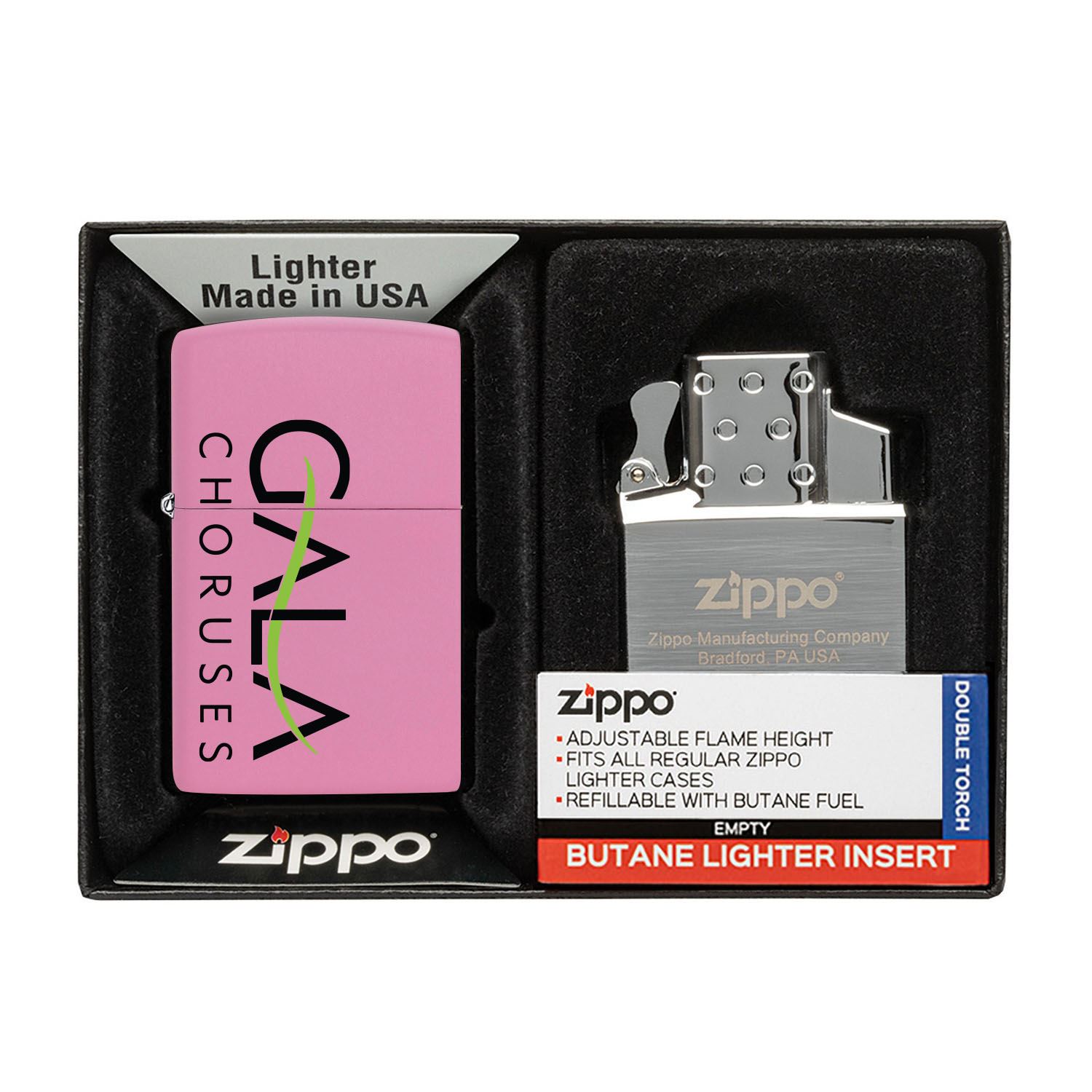 Matte Zippo® Lighter & Double Butane Insert Gift Set 1