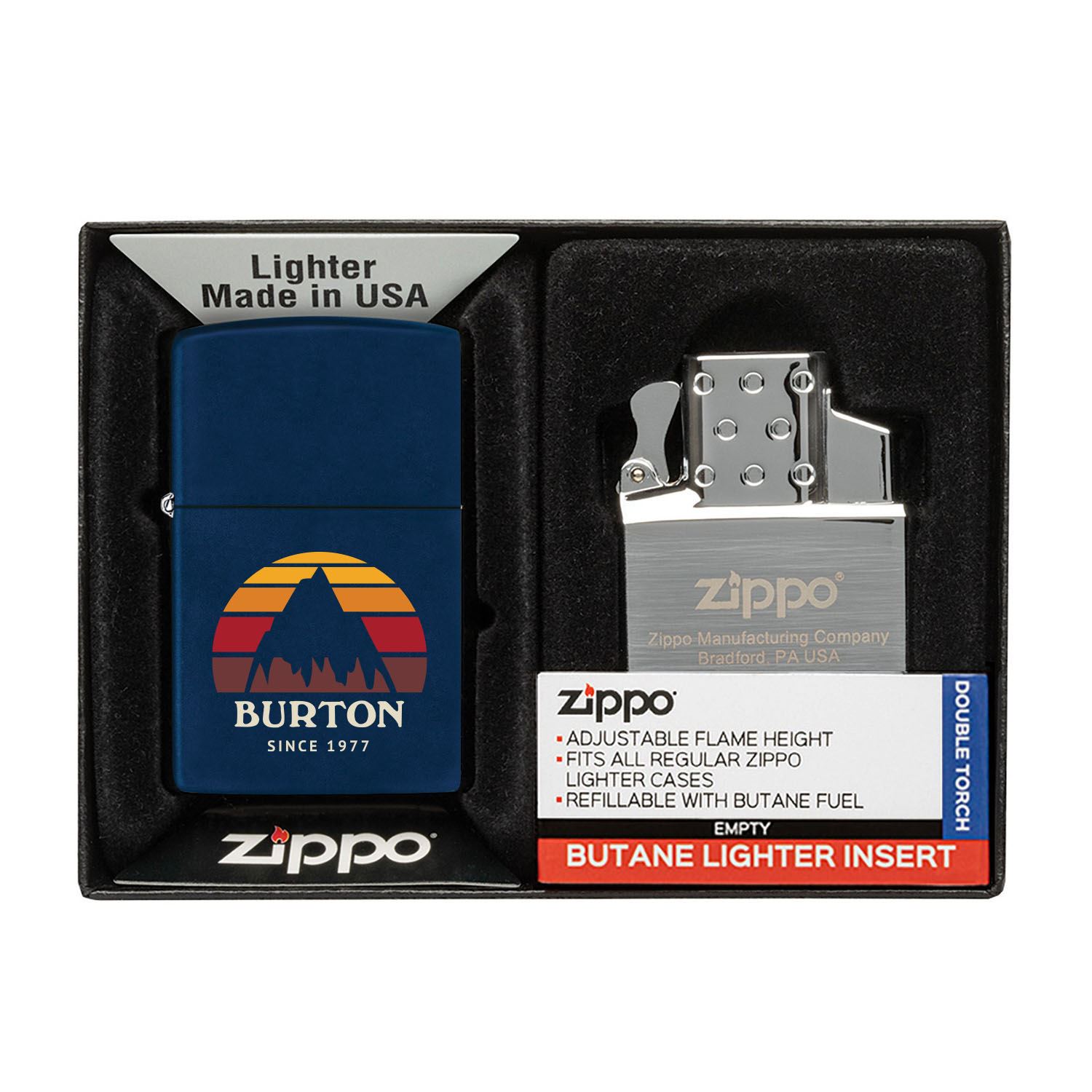 Matte Zippo® Lighter & Double Butane Insert Gift Set 1