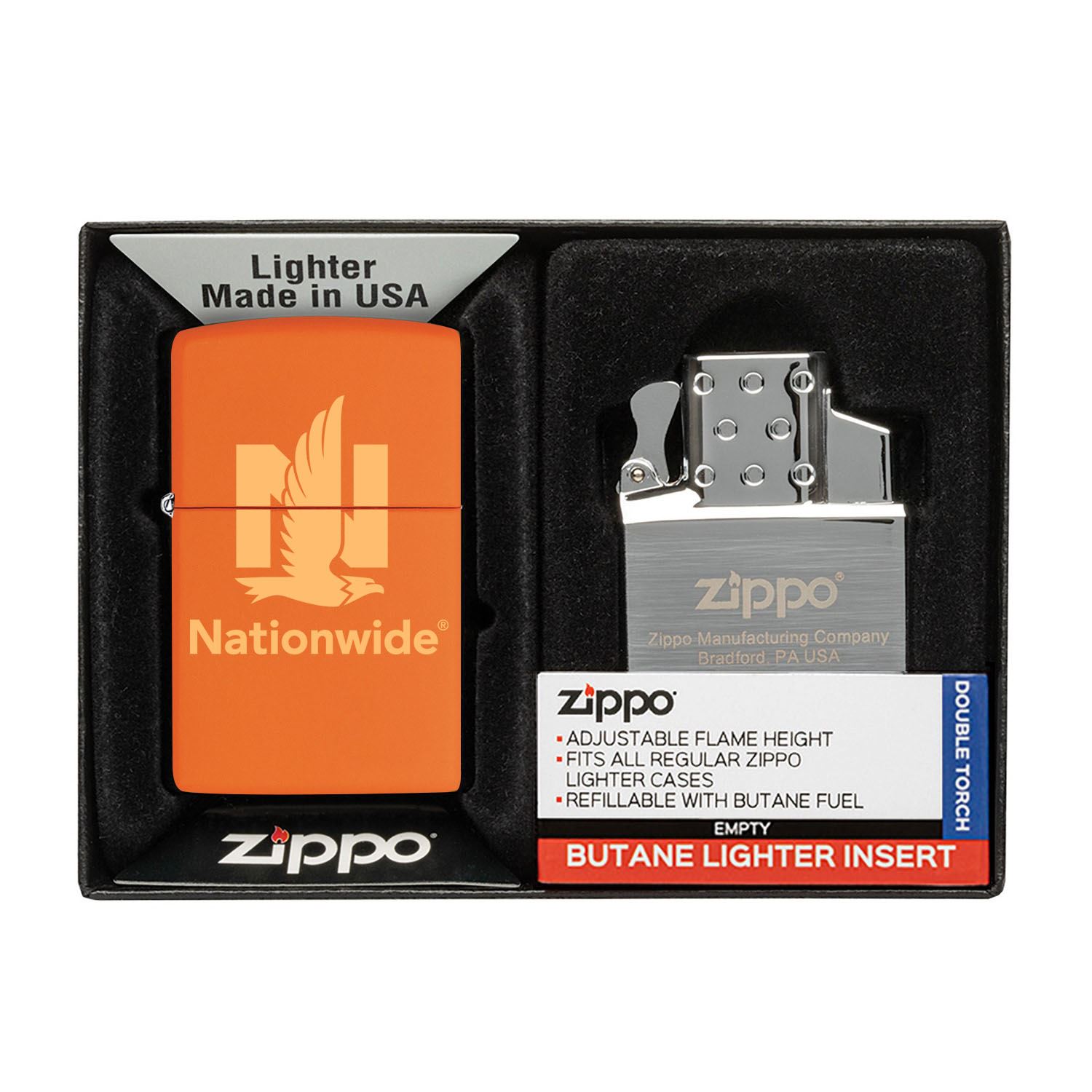 Matte Zippo® Lighter & Double Butane Insert Gift Set 1