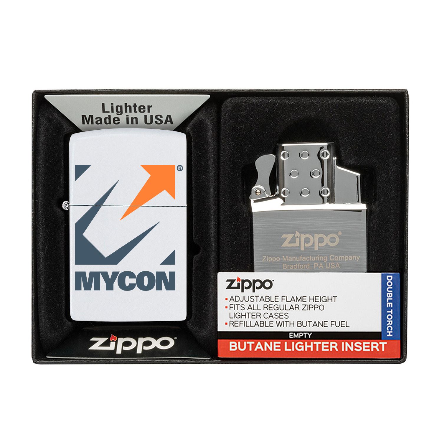 Matte Zippo® Lighter & Double Butane Insert Gift Set 1