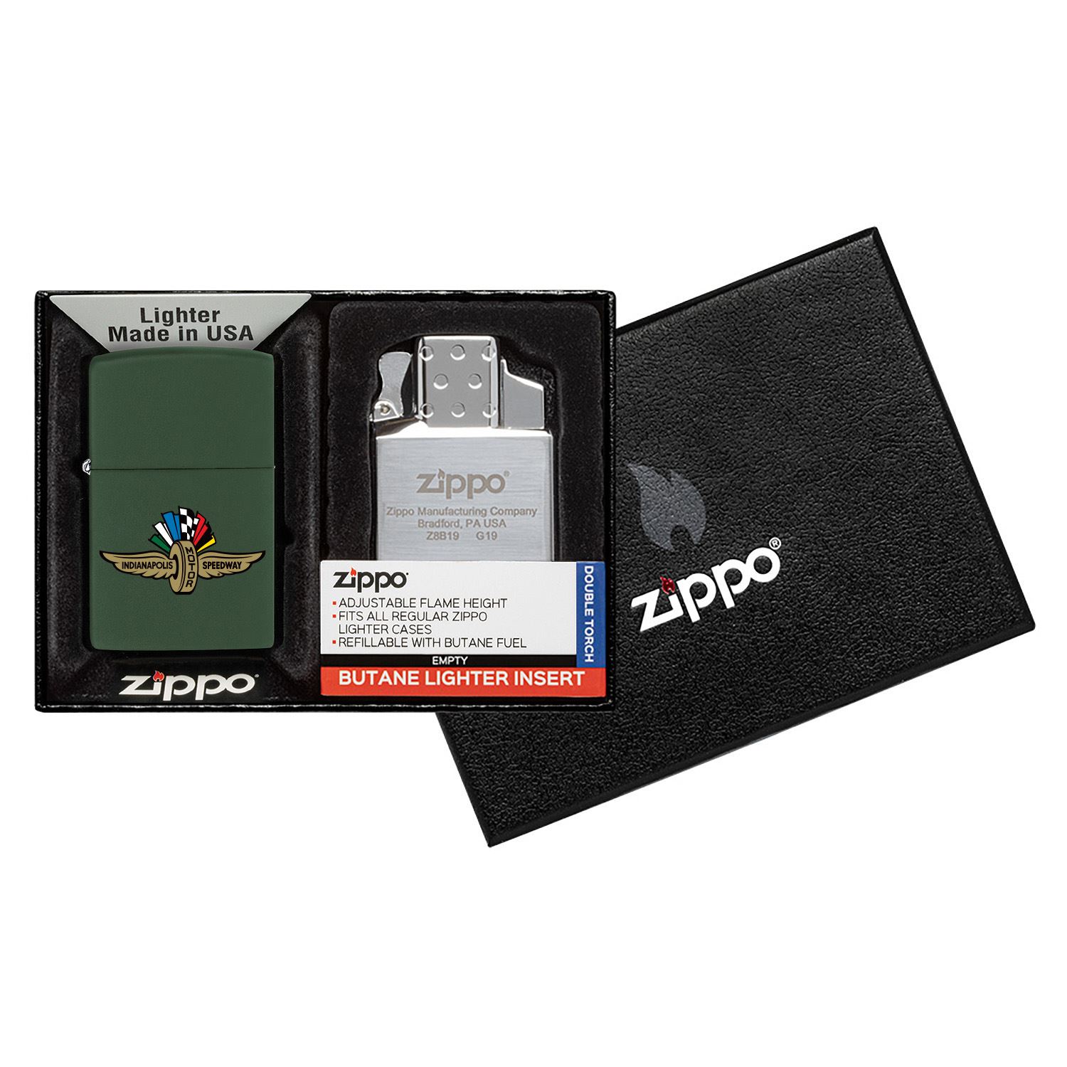 Matte Zippo® Lighter & Double Butane Insert Gift Set 1