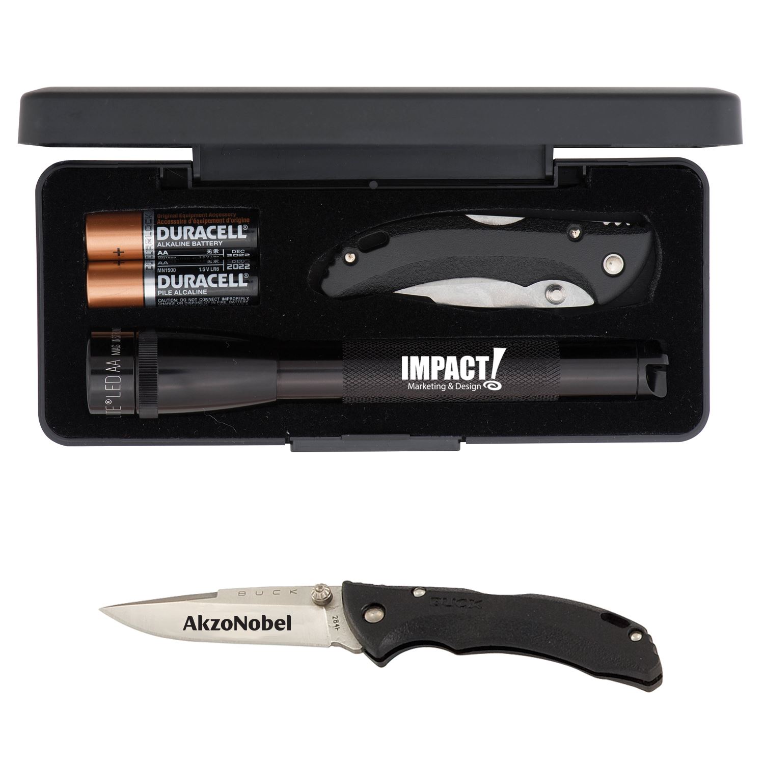 "AA" LED Mini Maglite® With Buck® "Bantam Bbw" Knife 1
