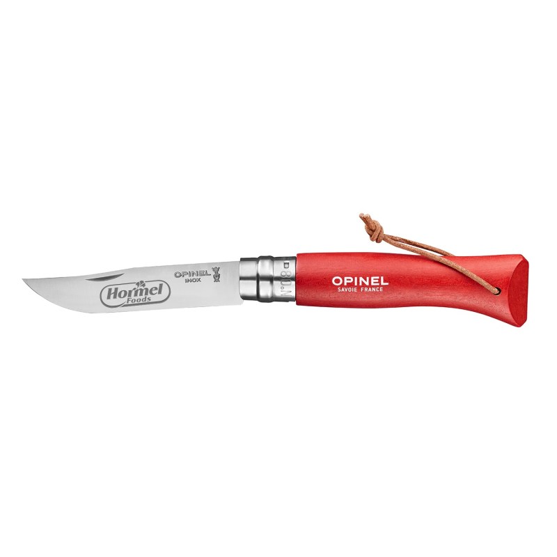 Opinel® No.08 Colorama Stainless Steel Folding Knife With Lanyard - Red 1 Opinel® No.08 Colorama Stainless Steel Folding Knife With Lanyard - Red 1