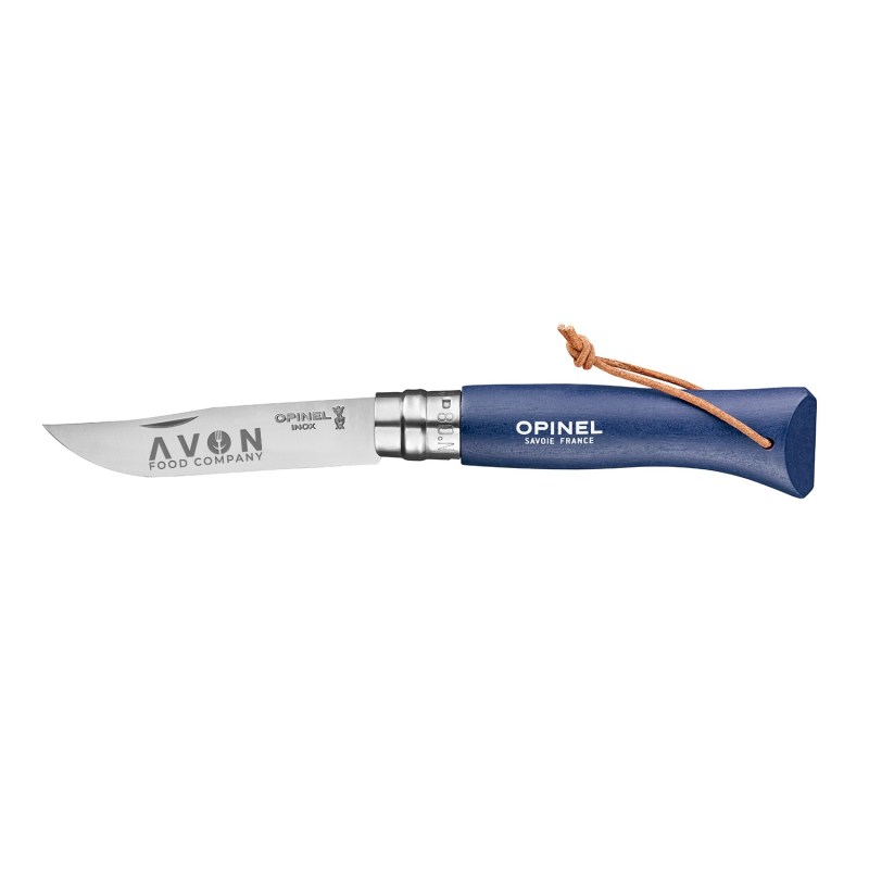 Opinel® No.08 Colorama Stainless Steel Folding Knife With Lanyard - Blue 1 Opinel® No.08 Colorama Stainless Steel Folding Knife With Lanyard - Blue 1